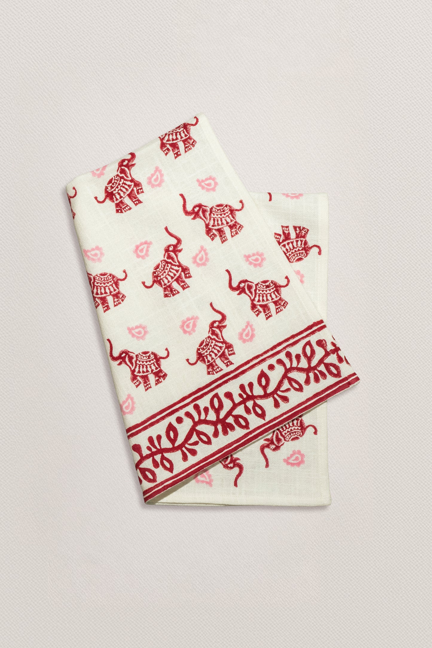 Happy Elephants (rouge et rose)