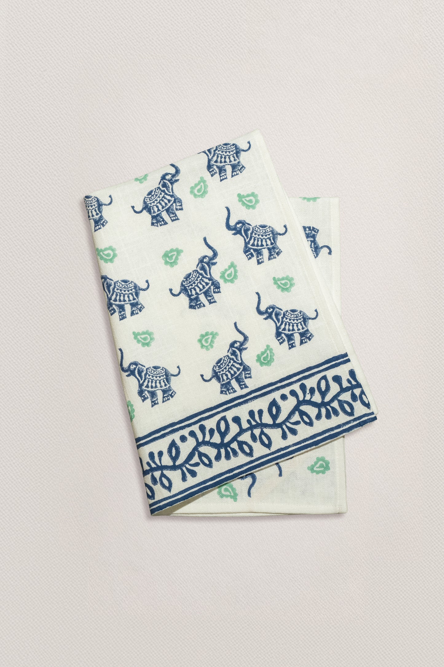 Happy Elephants (Navy & Light Green)