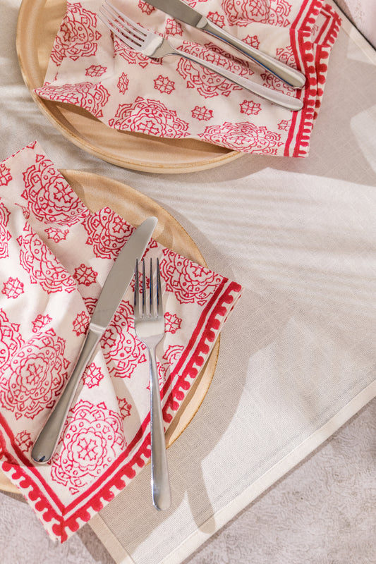 Napkins - Tulip Wheels (Pomegranate)