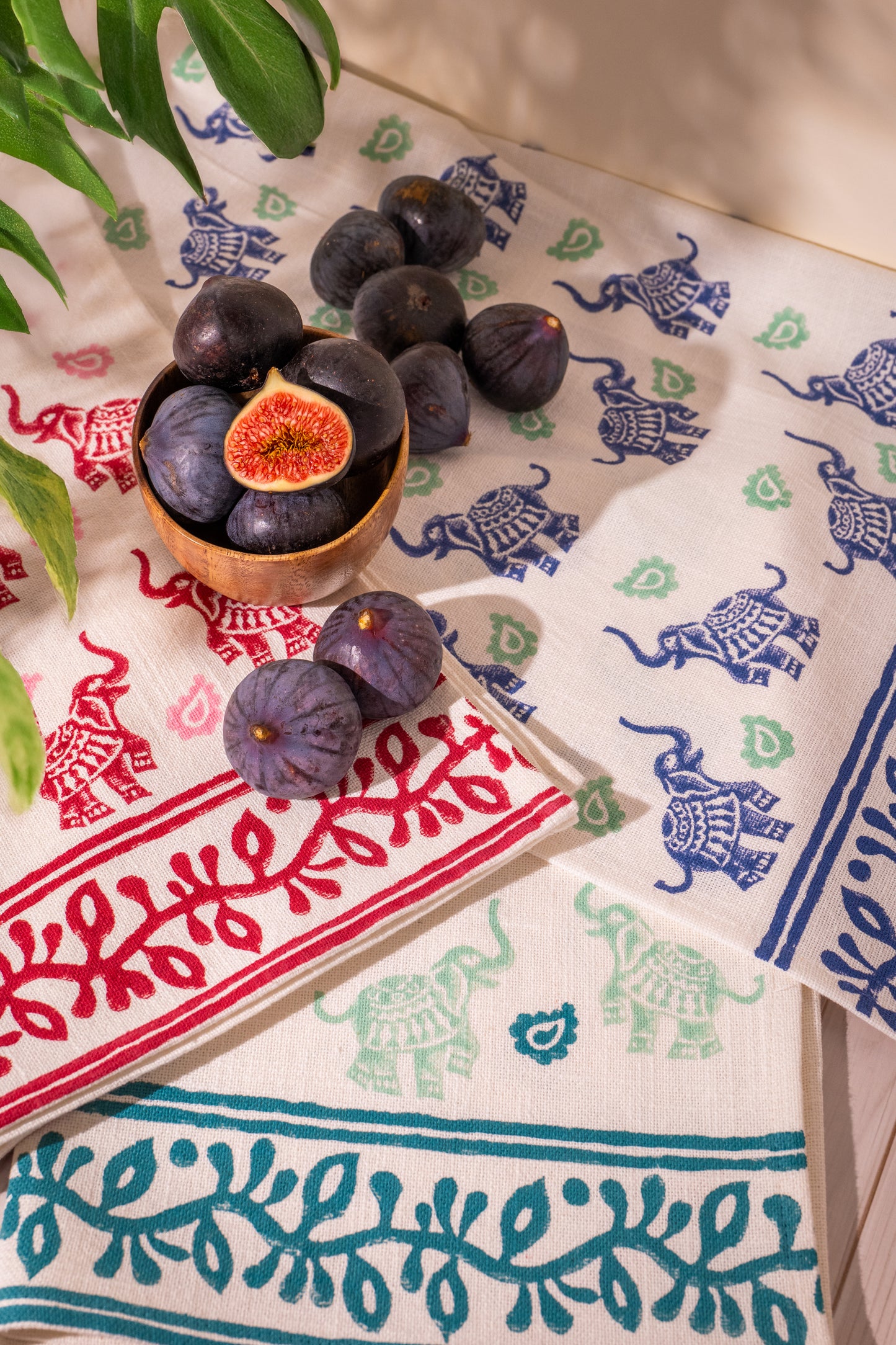 Happy Elephants (Navy & Light Green)