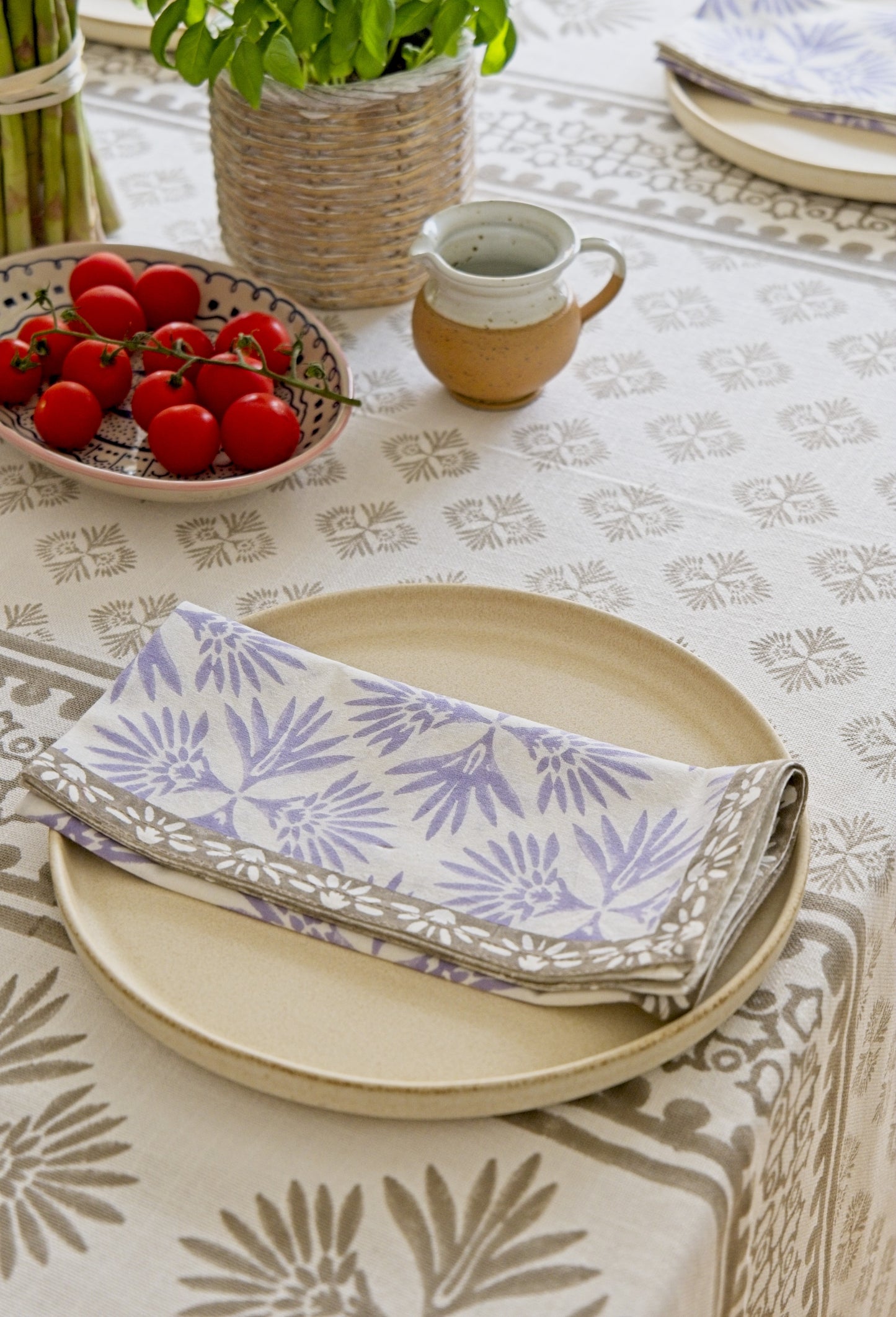 Tablecloth - Palm Reflections (Truffle)