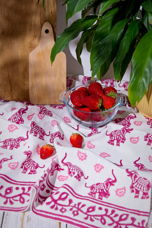 Happy Elephants (Pomegranate/Rose)