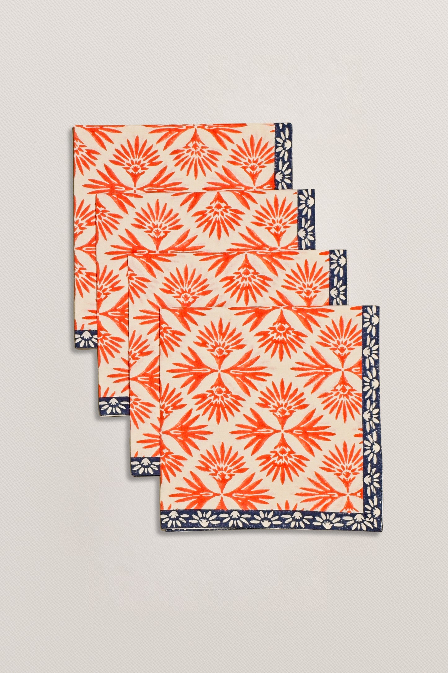 Serviettes - Palm Reflections (Coral/Night Sky)