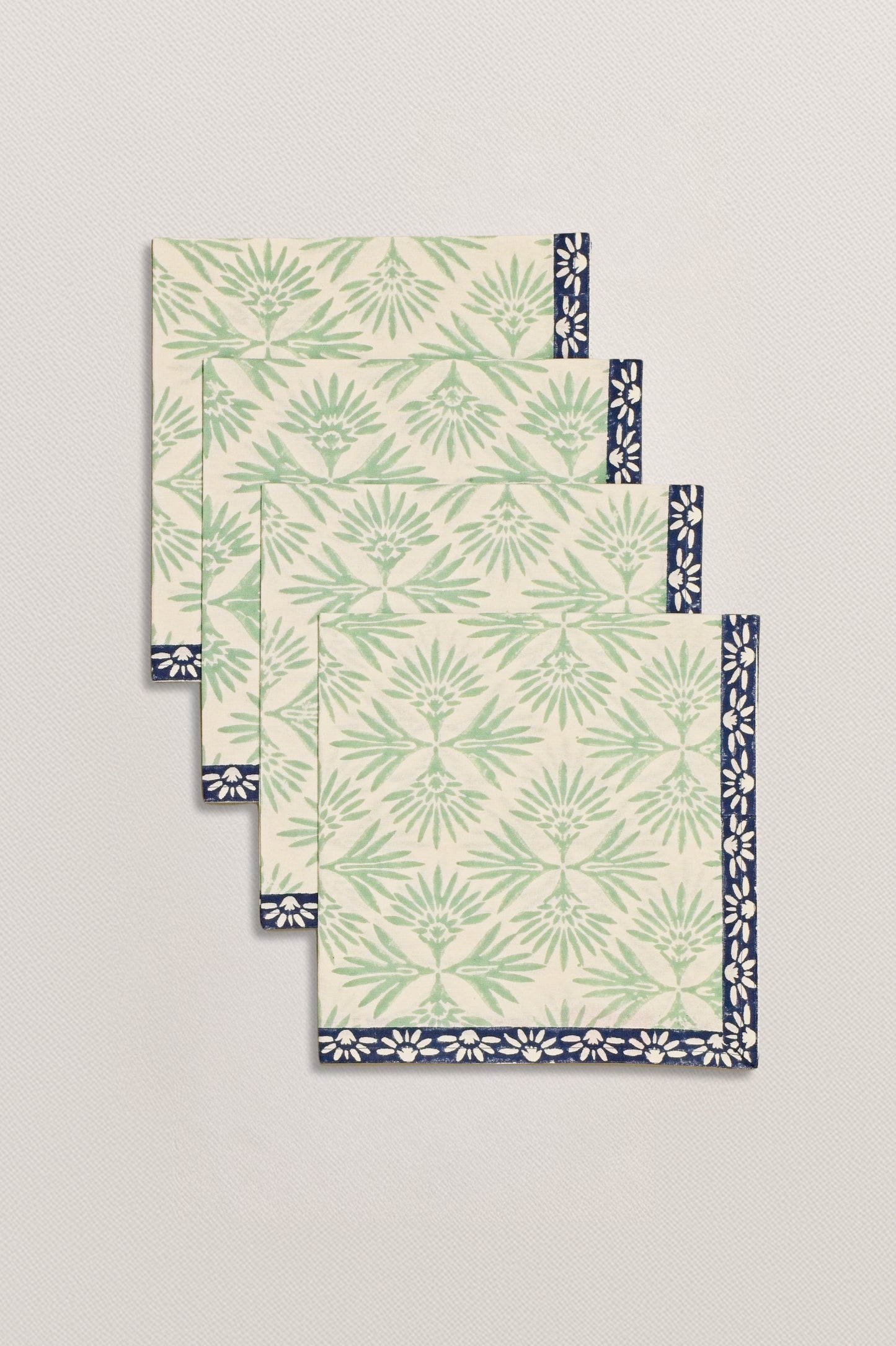 Serviettes -  Palm Reflections (Mint/Night Sky)