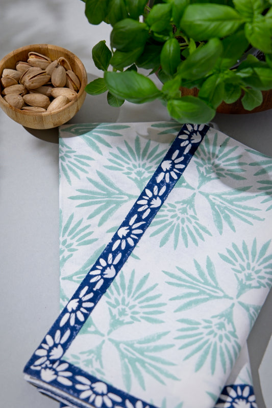 Napkins - Palm Reflections (Mint/Night Sky)