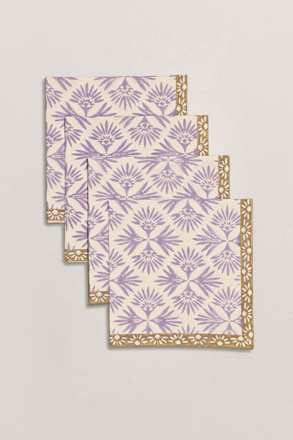 Napkins - Palm Reflections (Lilac/Truffle)