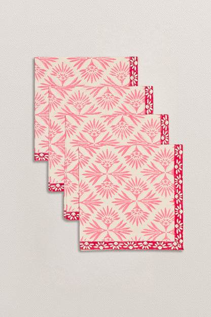 Napkins - Palm Reflections (Rose/Pomegranate)