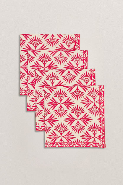 Napkins - Palm Reflections (Pomegranate)