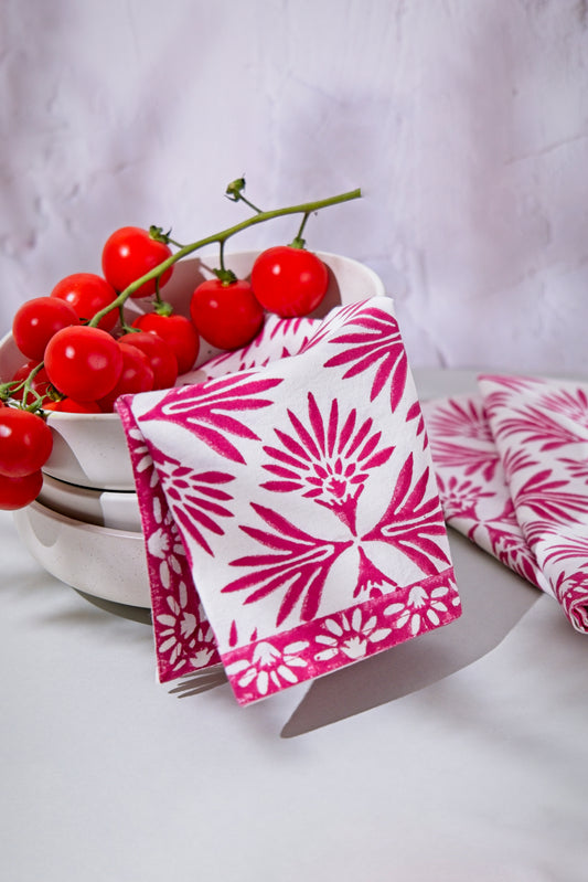 Napkins - Palm Reflections (Pomegranate)