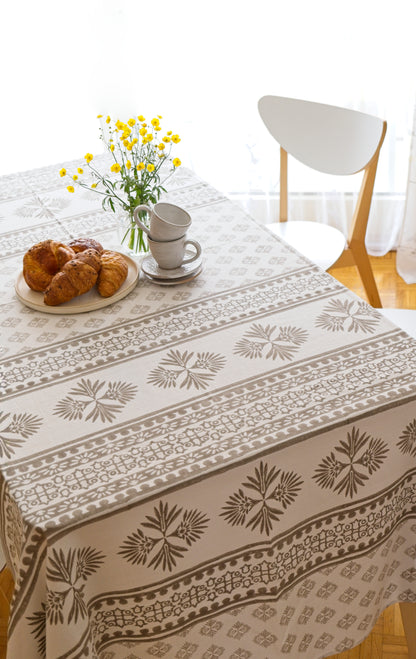 Tablecloth - Palm Reflections (Truffle)